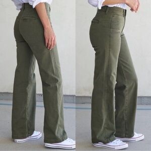 AYR Jeans Women 28 Short The Special Sauce wide leg jeans olive green